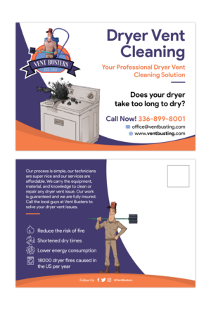 Dryer Vent Cleaning Postcard Design | Postcard Design by adiazudin