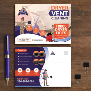 Dryer Vent Cleaning Postcard Design | Postcard Design by aspiremedia