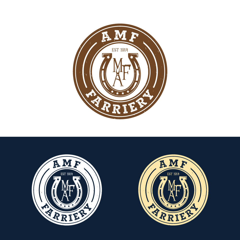 Logo Design by Cactus Designs for amf farriery | Design #24899227