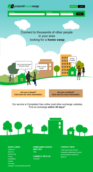 councilhouseswap.co.uk landing page website design  | Diseño Web por wanagaran