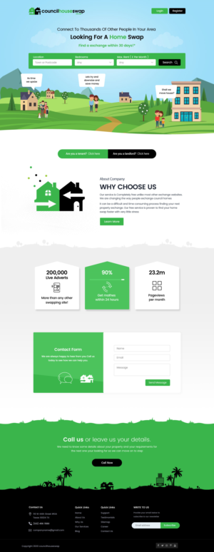 councilhouseswap.co.uk landing page website design  | Diseño Web por Shijo John