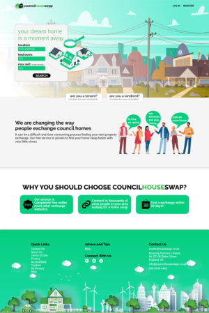 councilhouseswap.co.uk landing page website design  | Diseño Web por SameSam94