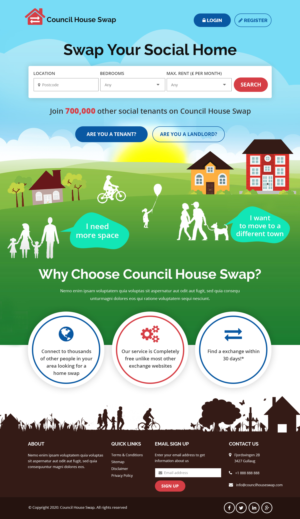 councilhouseswap.co.uk landing page website design  | Diseño Web por Starlyn DS