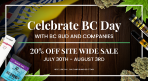 British Columbia Day banner showcasing 20% off site | Banner Ad Design by digitalpolo.com