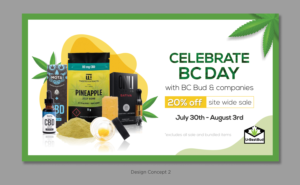 British Columbia Day banner showcasing 20% off site | Banner Ad Design by D Creative