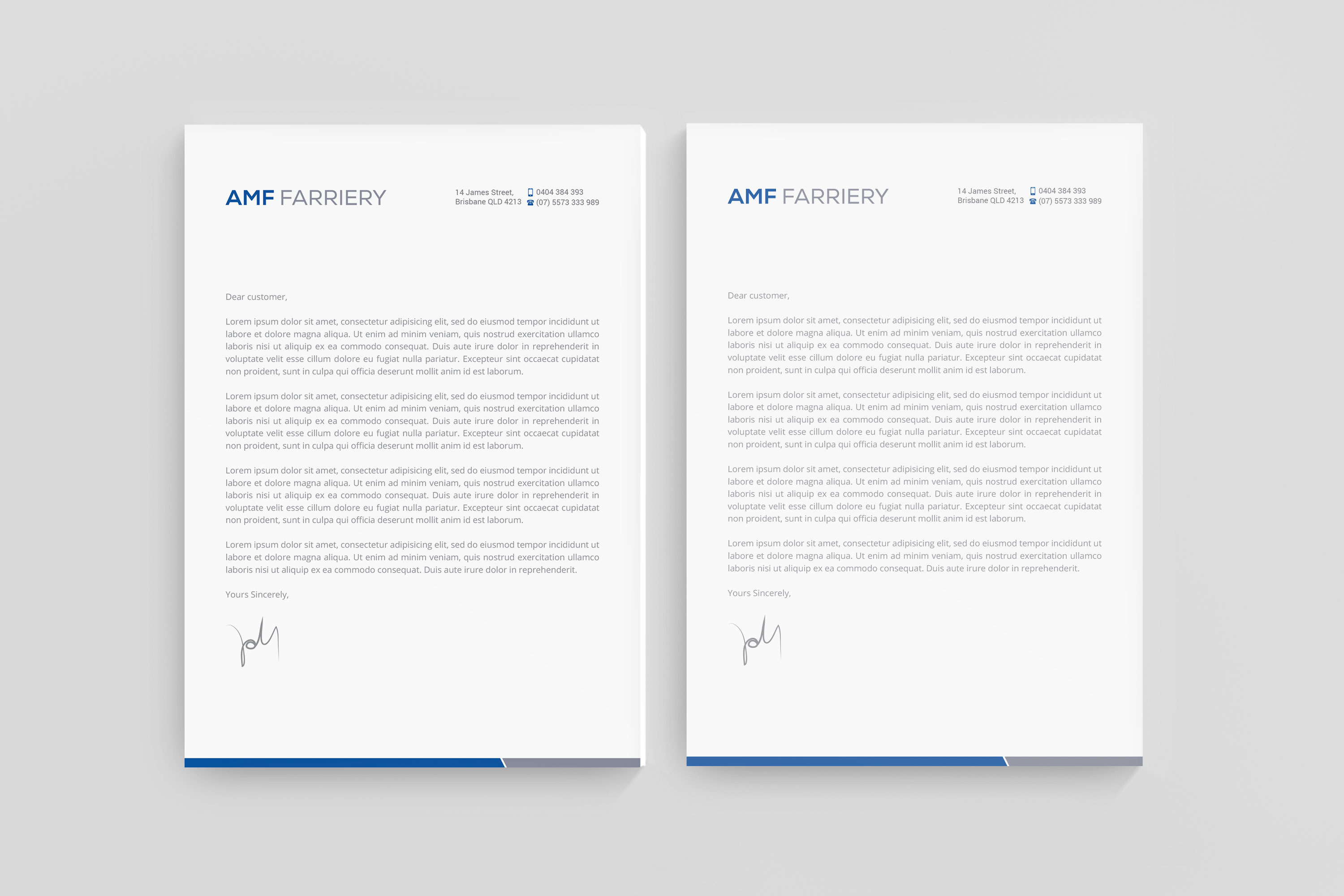 Letterhead Design by R.design for amf farriery | Design #24912994