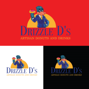 DRIZZLE D's ARTISAN DONUTS & DRINKS | Logo Design by Jeena Designs