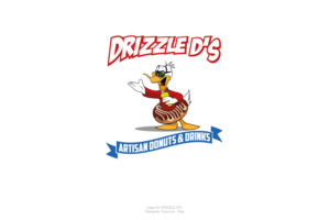 DRIZZLE D's ARTISAN DONUTS & DRINKS | Logo Design by InkThink by Scaurus