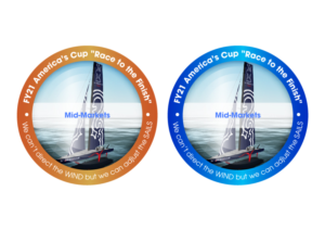 Logo and powerpoint design "FY21 America's Cup "Race to the Finish" | PowerPoint-Design von Pixper