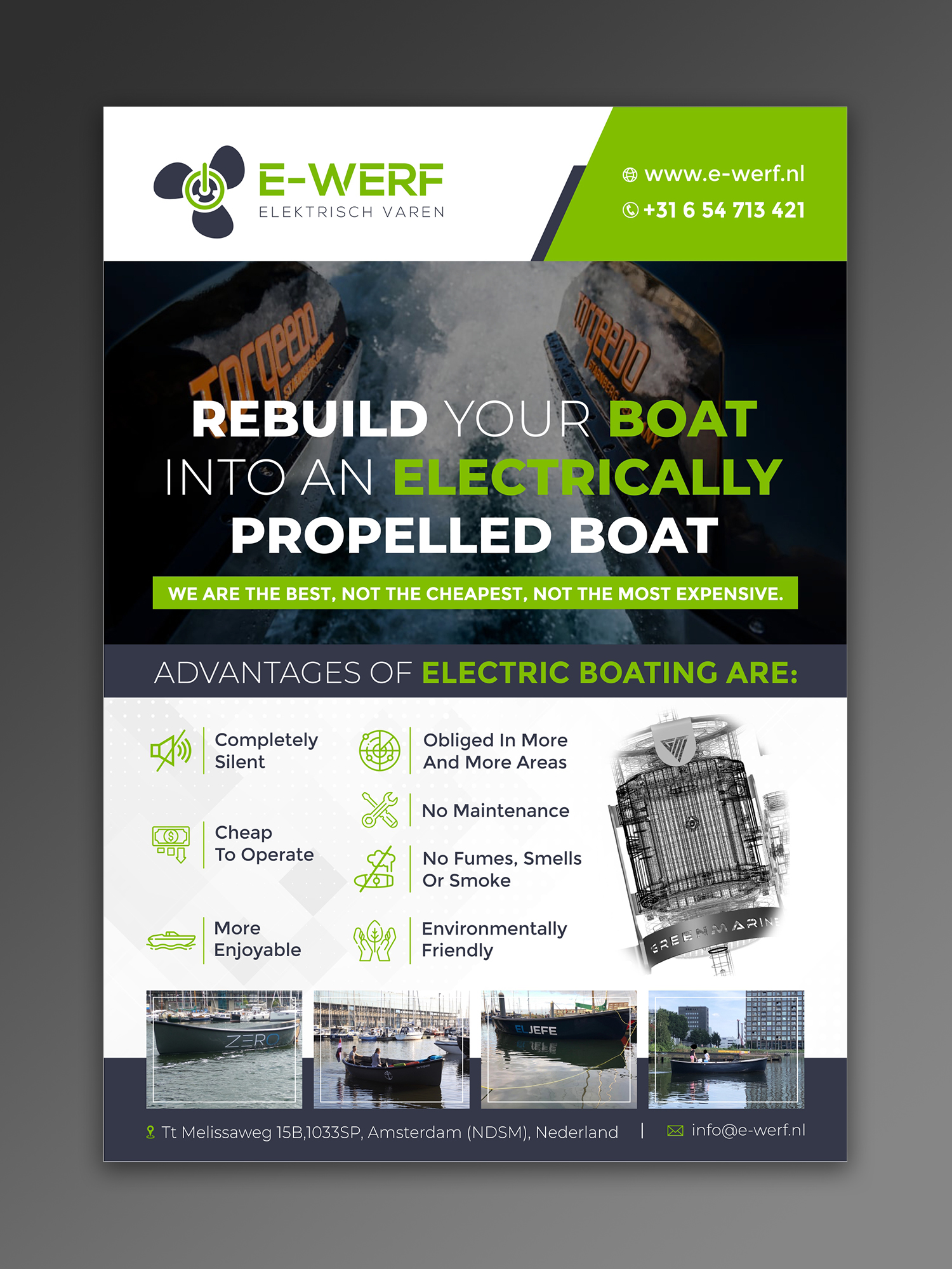 Flyer Design by ecorokerz for Amsterdam Jachtbouw | Design #24921401