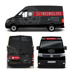 33 tweewielers - Carwrapping an 100% electric van