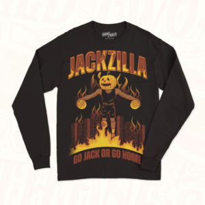 Flaming jack-o'-lantern basketball shirt | T-shirt Design by EzaiLX