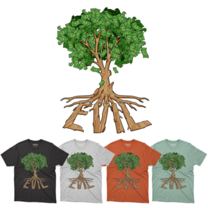Money the root of all evil | Design de T-shirt par cahayafatimah