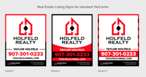 Real Estate Listing Signs for standard Yard arms  | Signage Design by ARTOGRAPHY