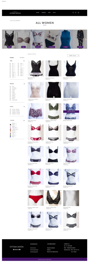 Web Design by Cathy McClure for Intima moda d.o.o. | Design: #25268745