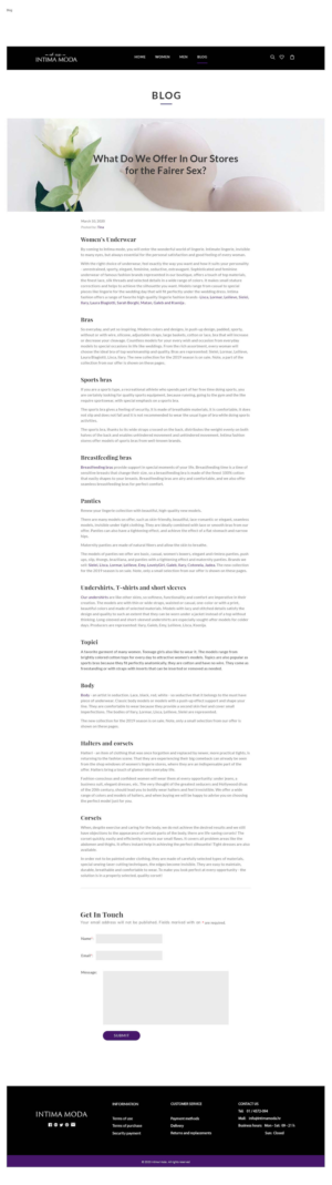 Web Design by Cathy McClure for Intima moda d.o.o. | Design: #25268748