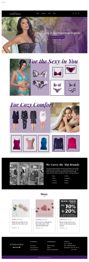 Web Design by Cathy McClure for Intima moda d.o.o. | Design: #25268788