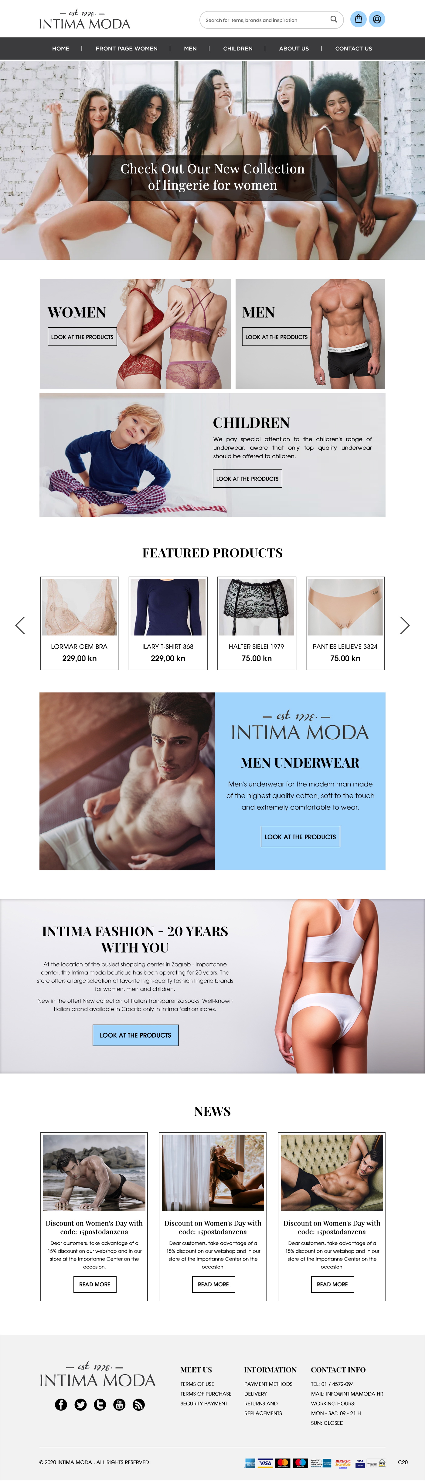 Web Design by pb for Intima moda d.o.o. | Design #24974675