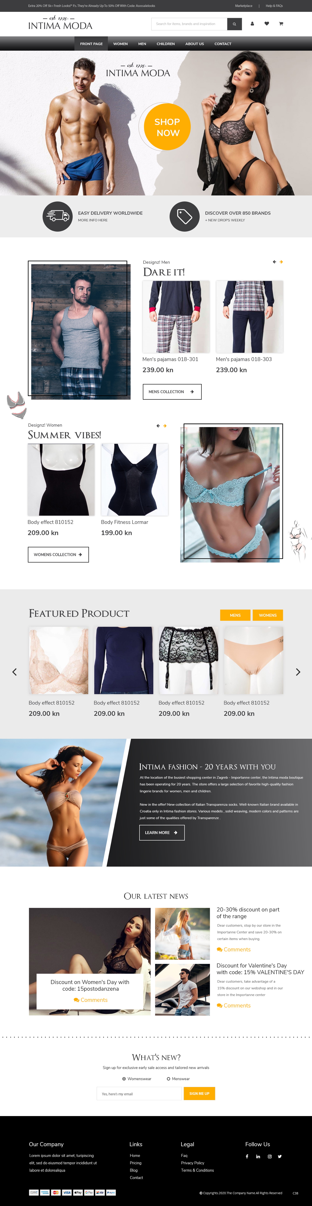 Web-Design von pb für Intima moda d.o.o. | Design #24974677