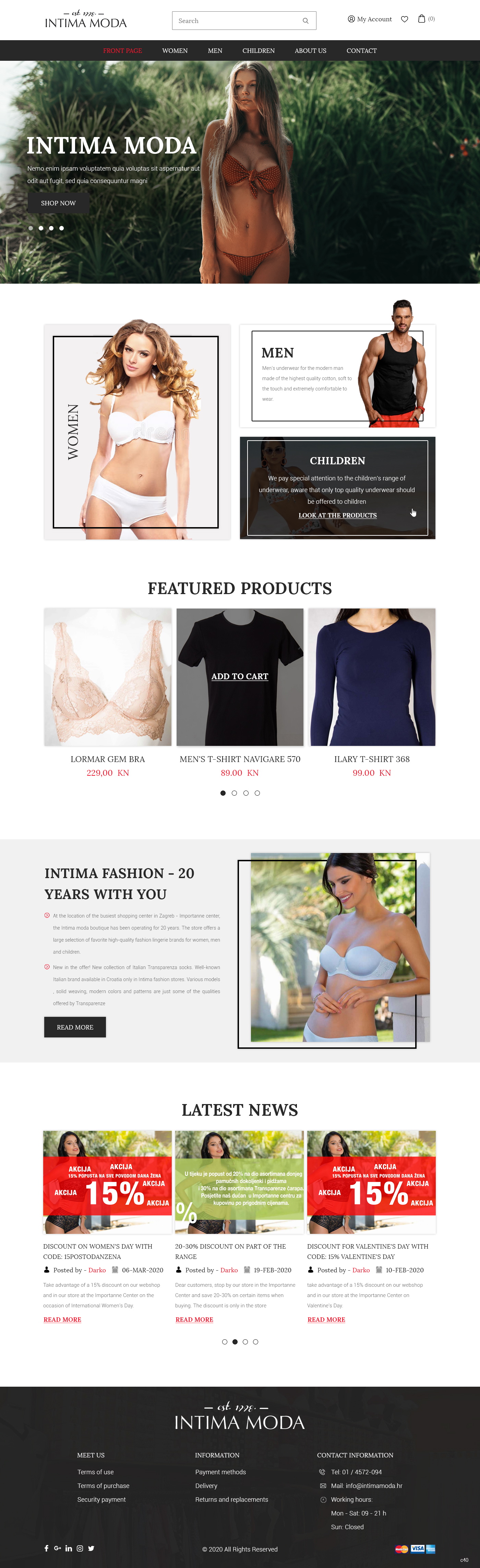 Web Design by pb for Intima moda d.o.o. | Design #24974678