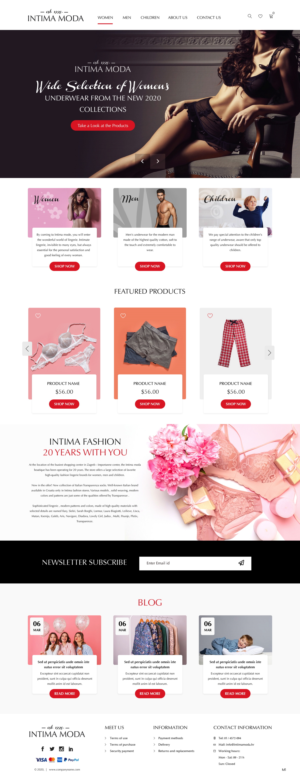 Web Design by pb for Intima moda d.o.o. | Design: #24974683