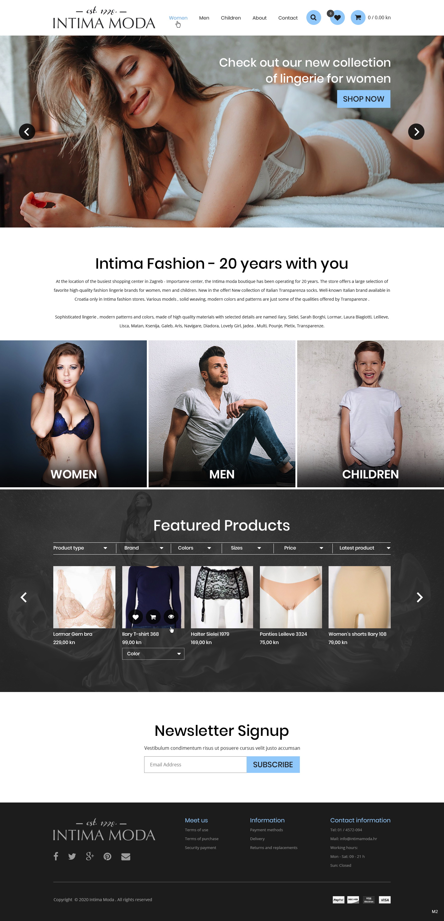 Web Design by pb for Intima moda d.o.o. | Design #24974686