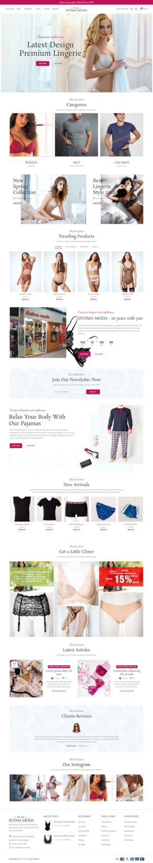 Web Design by maheshyadav2018 for Intima moda d.o.o. | Design: #25231255