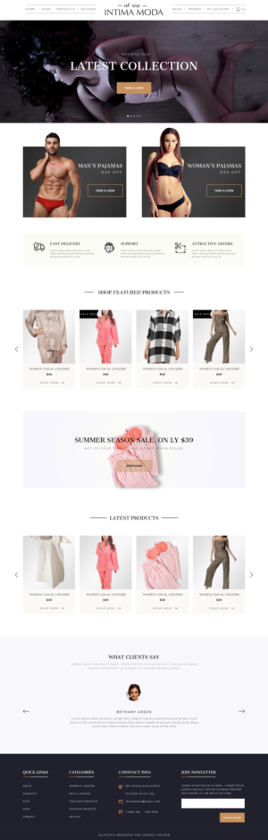 Web Design by Faizan Qadir for Intima moda d.o.o. | Design: #25097758