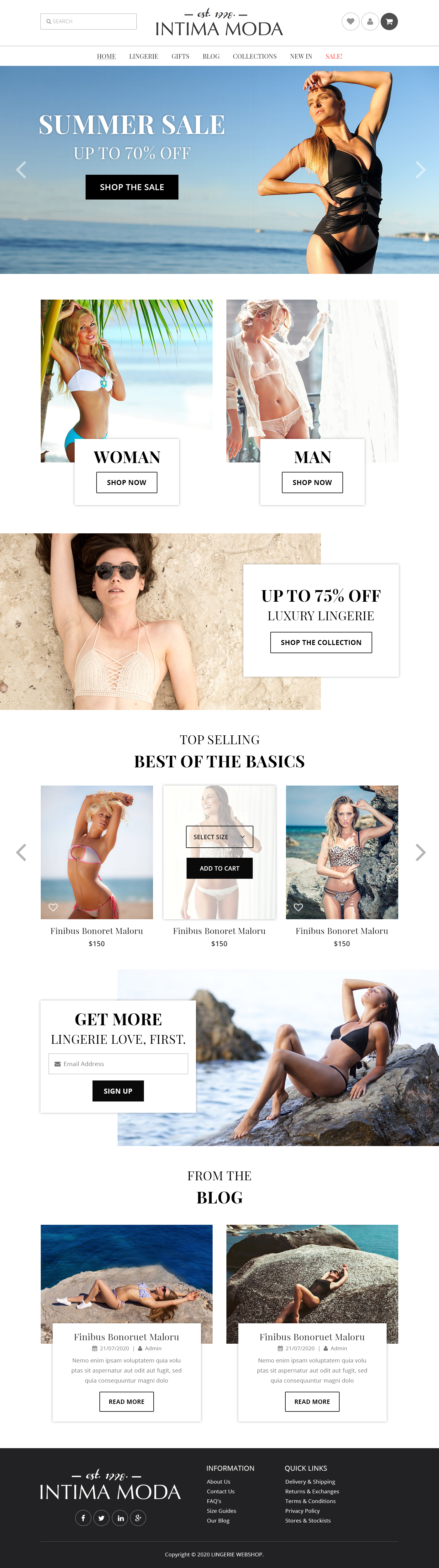 Web Design by Starlyn DS for Intima moda d.o.o. | Design #25023745