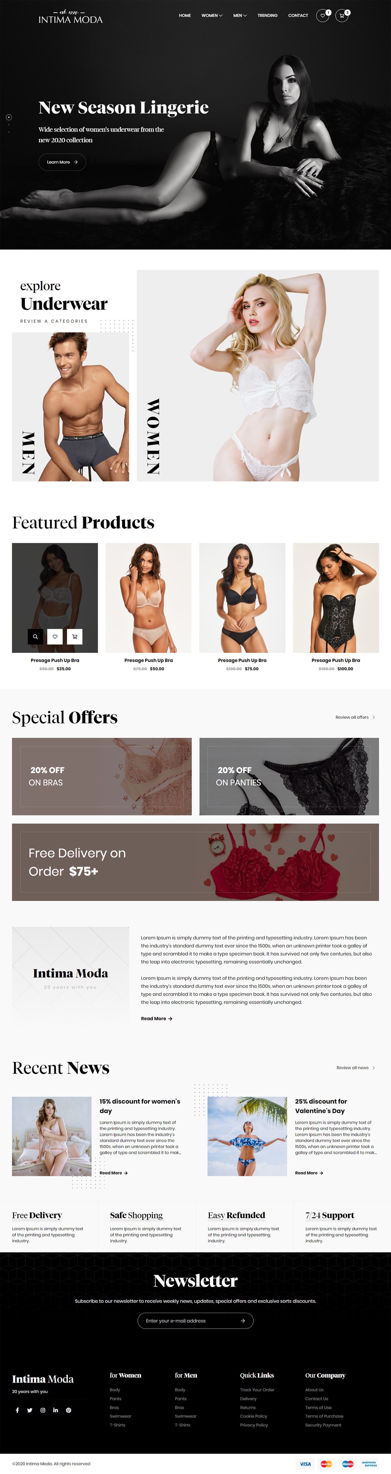 Web Design by denizozturk for Intima moda d.o.o. | Design #25024796