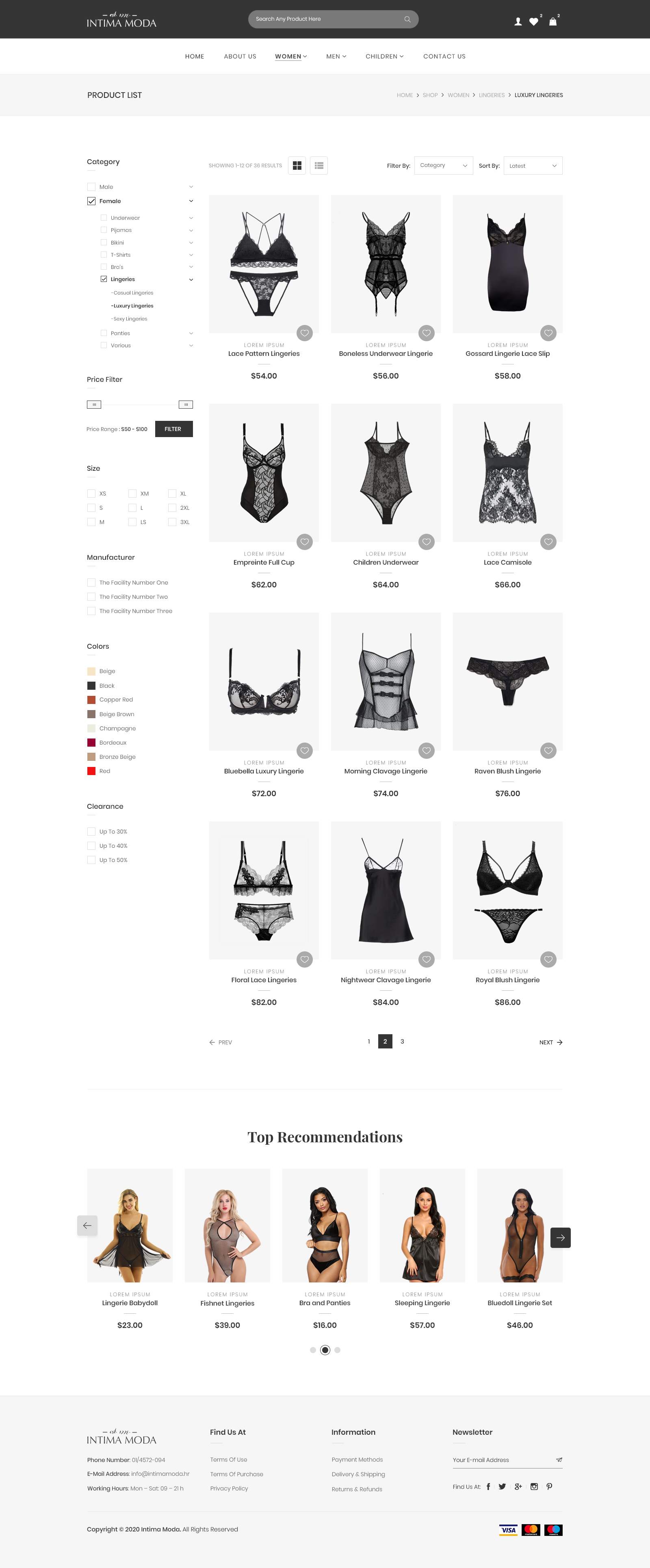 Web Design by PP² for Intima moda d.o.o. | Design #24989595