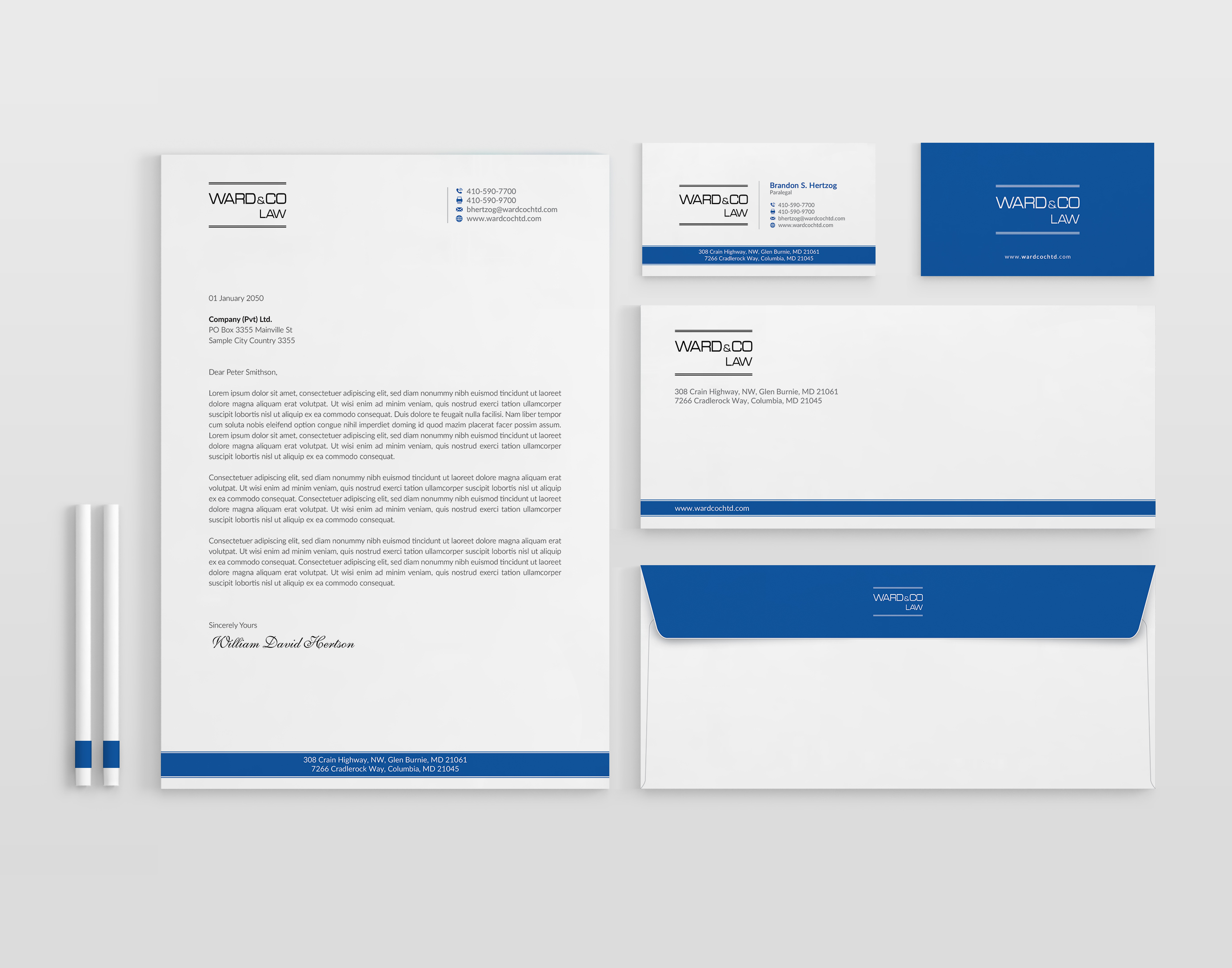 Schreibwaren-Design von OxonoArt für Ward & Co Law | Design #24988865