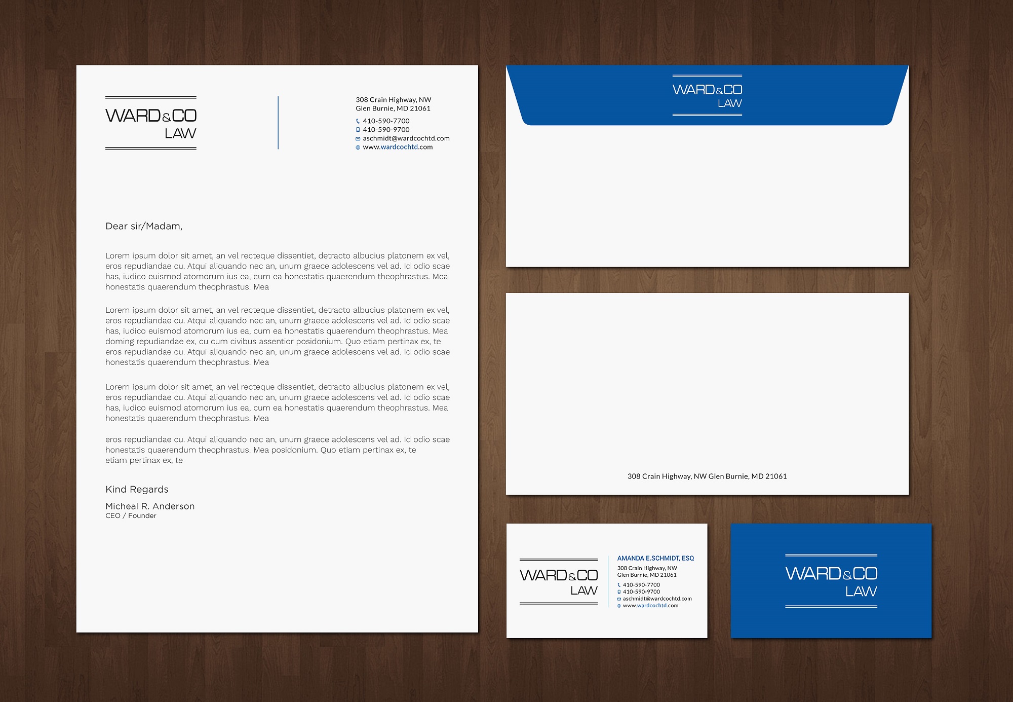 Stationery Design by Tripti Ranjan Gain for Ward & Co Law | Design #24962920