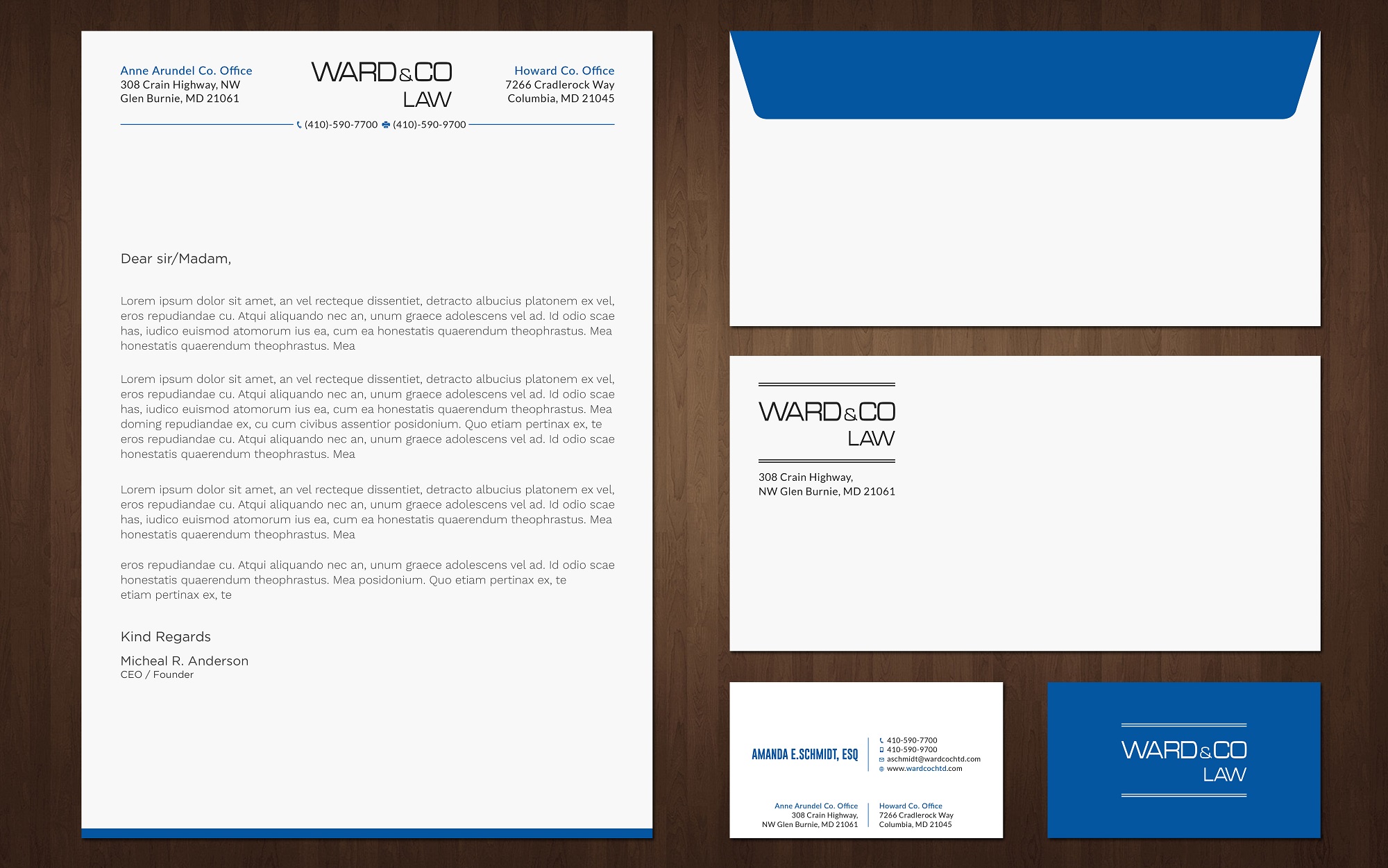 Stationery Design by Tripti Ranjan Gain for Ward & Co Law | Design #25038835