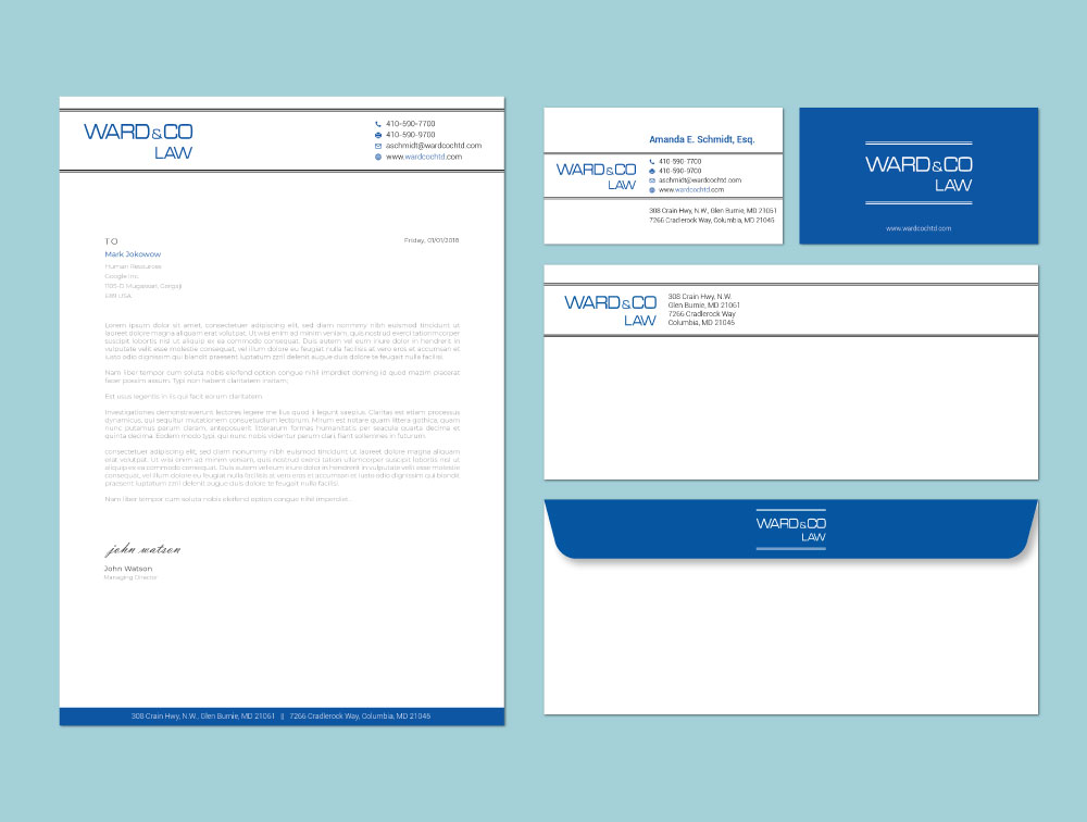 Stationery Design by Imagine design000 for Ward & Co Law | Design #24963970