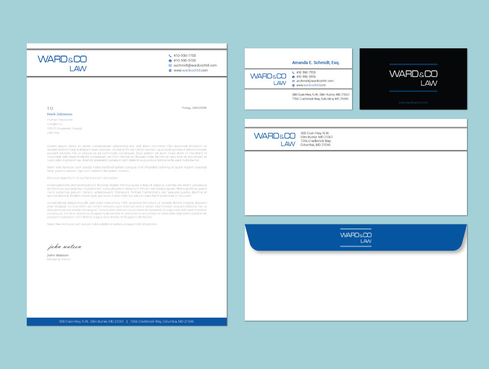 Stationery Design by Imagine design000 for Ward & Co Law | Design #24963971