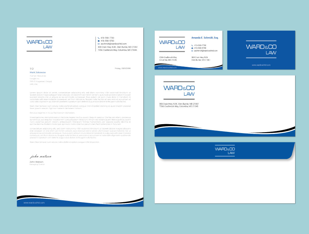 Stationery Design by Imagine design000 for Ward & Co Law | Design #24963986