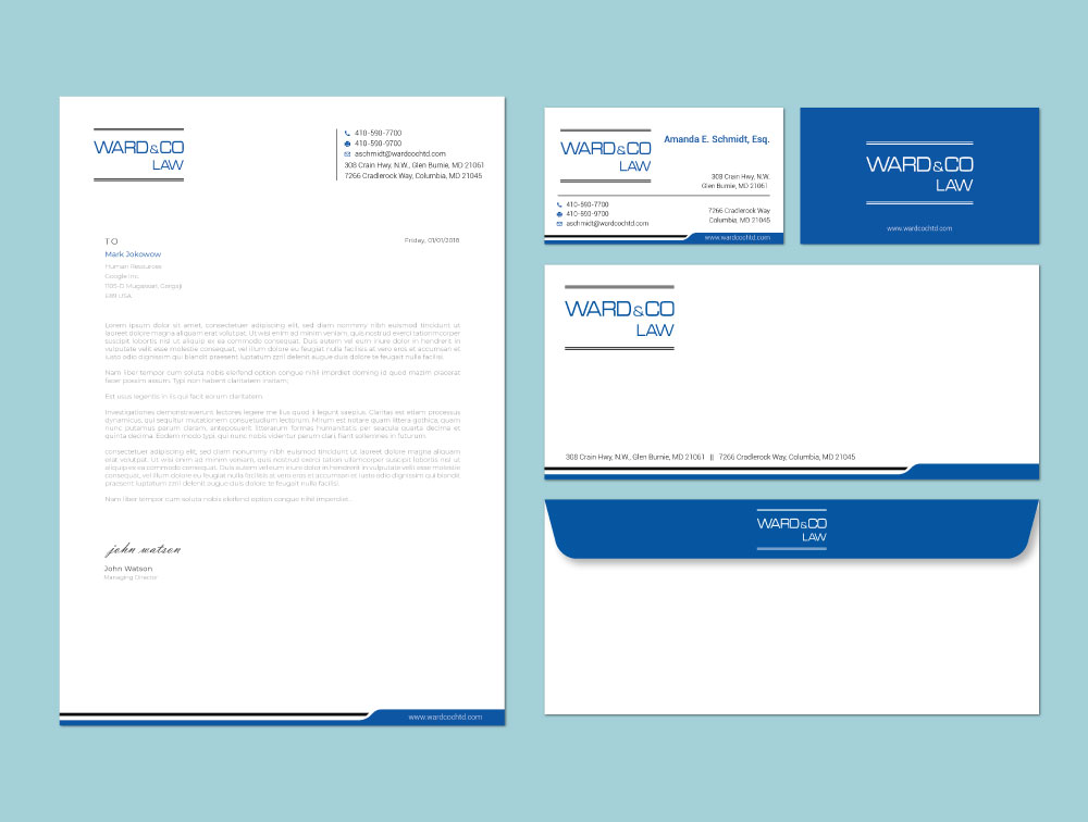 Stationery Design by Imagine design000 for Ward & Co Law | Design #24963988
