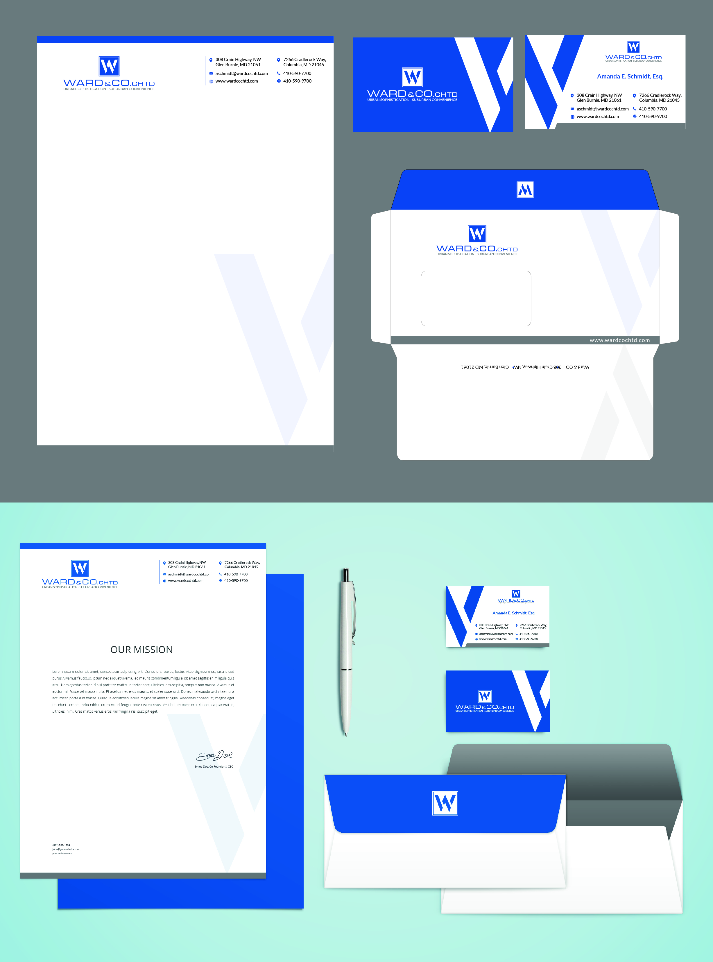 Stationery Design by Shahzad.Designs for Ward & Co Law | Design #24962466