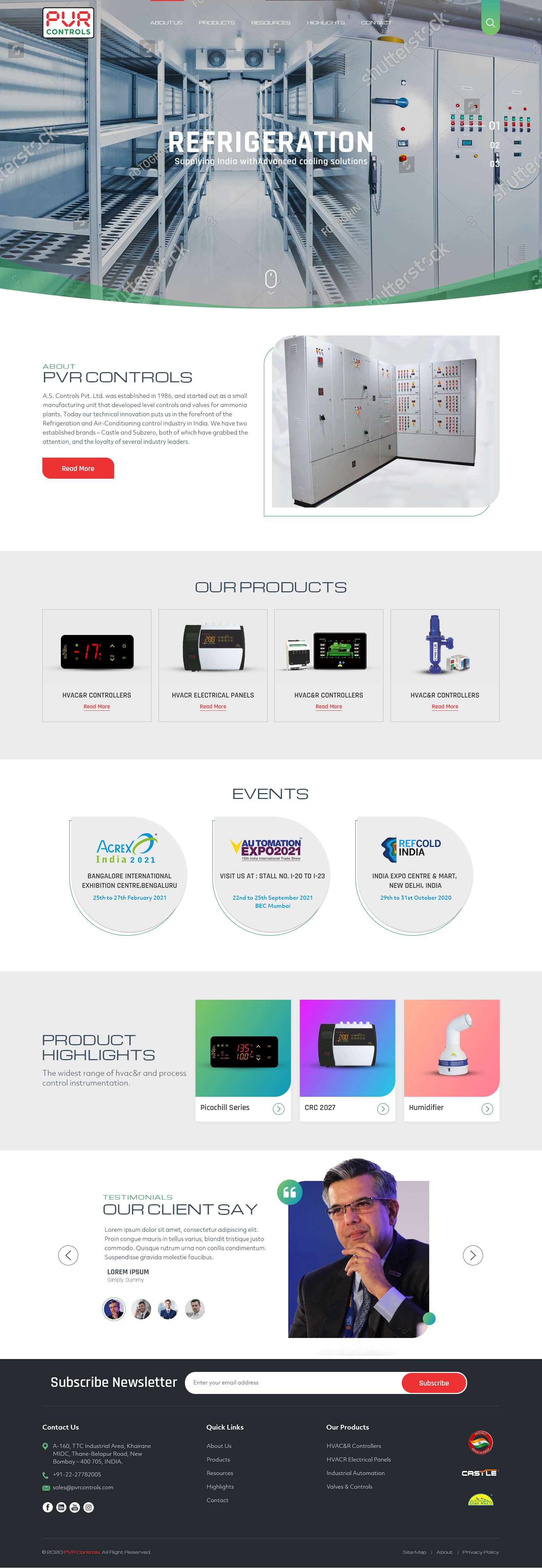 Web Design by sai.designer87 for PVR Controls | Design #24964134