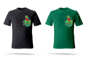 Guatemalan Bird sitting on pocket design, bright and elegant  | Diseño de Camiseta por Slant Line Media