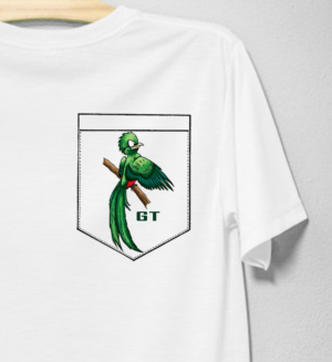 Guatemalan Bird sitting on pocket design, bright and elegant  | Diseño de Camiseta por creative gravity