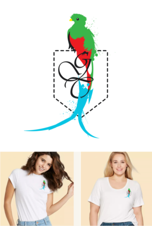 Guatemalan Bird sitting on pocket design, bright and elegant  | Diseño de Camiseta por 1Concept