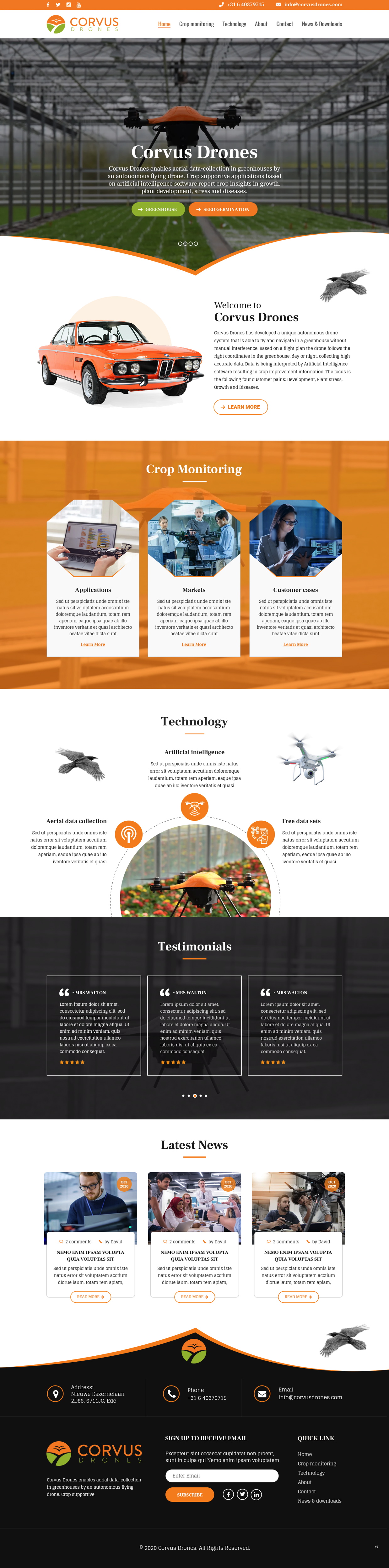Web Design by pb for Corvus Drones BV | Design #24983734