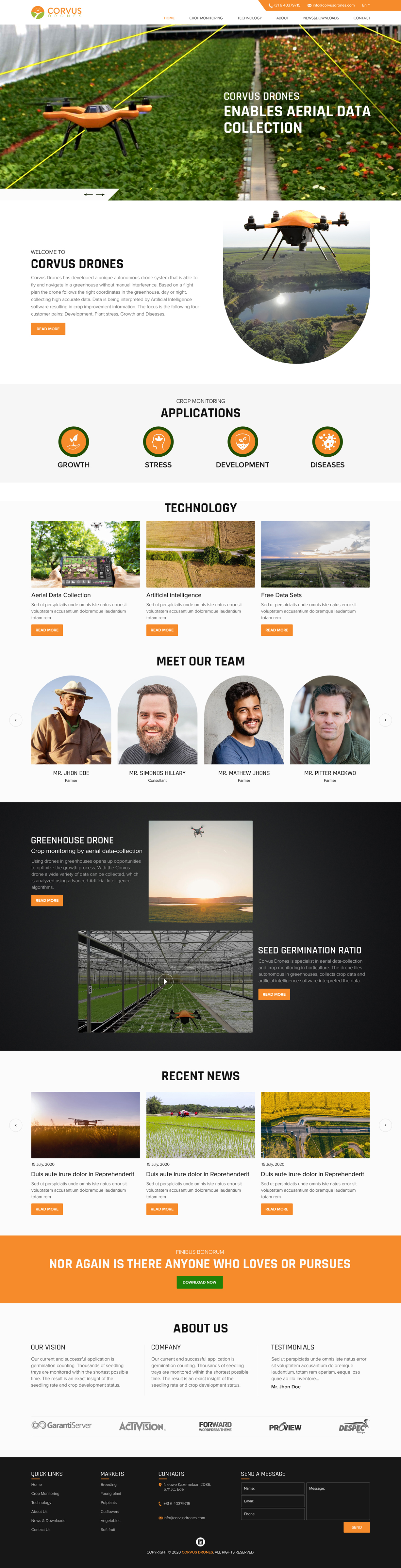 Web Design by sai.designer87 for Corvus Drones BV | Design #24980833