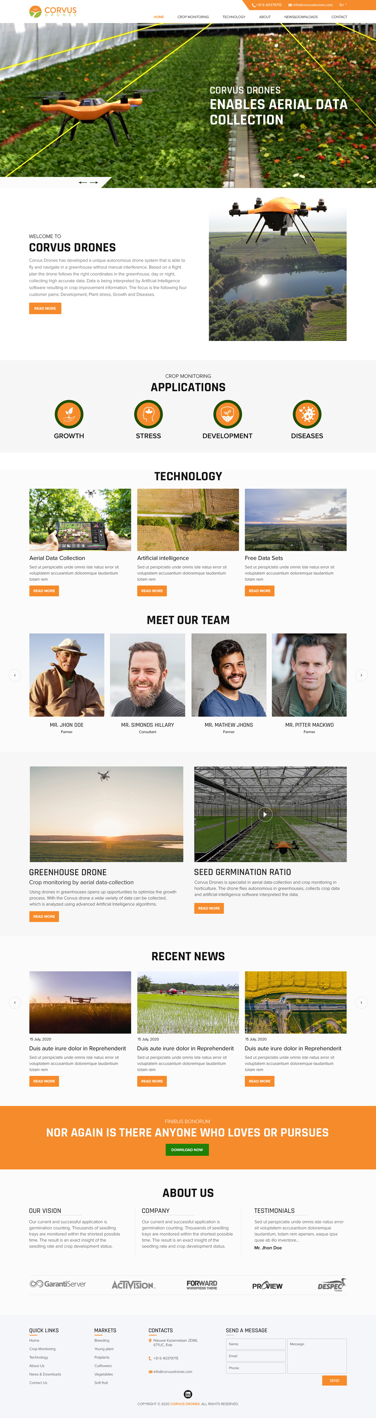 Web Design by sai.designer87 for Corvus Drones BV | Design #25030636
