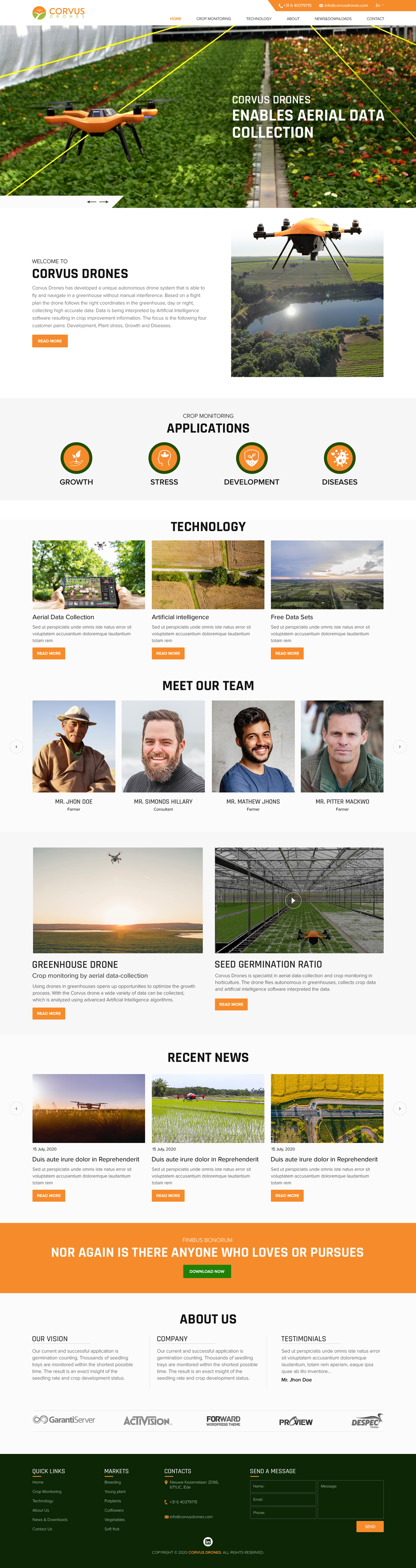 Web Design by sai.designer87 for Corvus Drones BV | Design #25030637