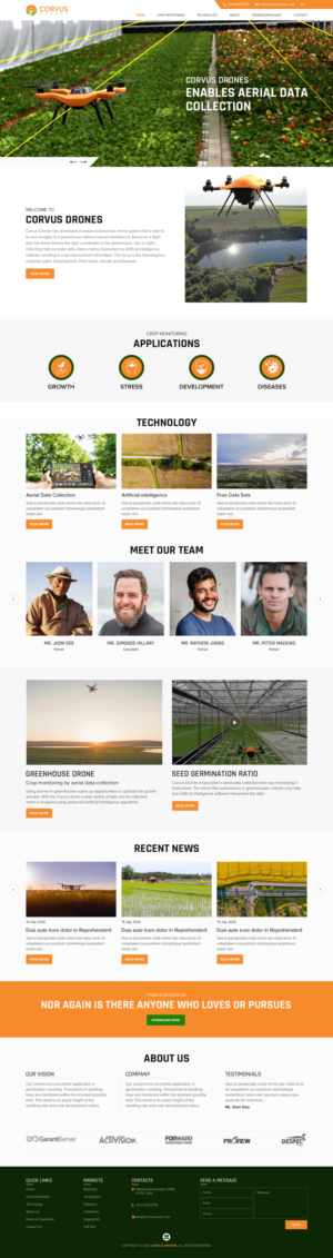 Web Design by sai.designer87 for Corvus Drones BV | Design: #25030637