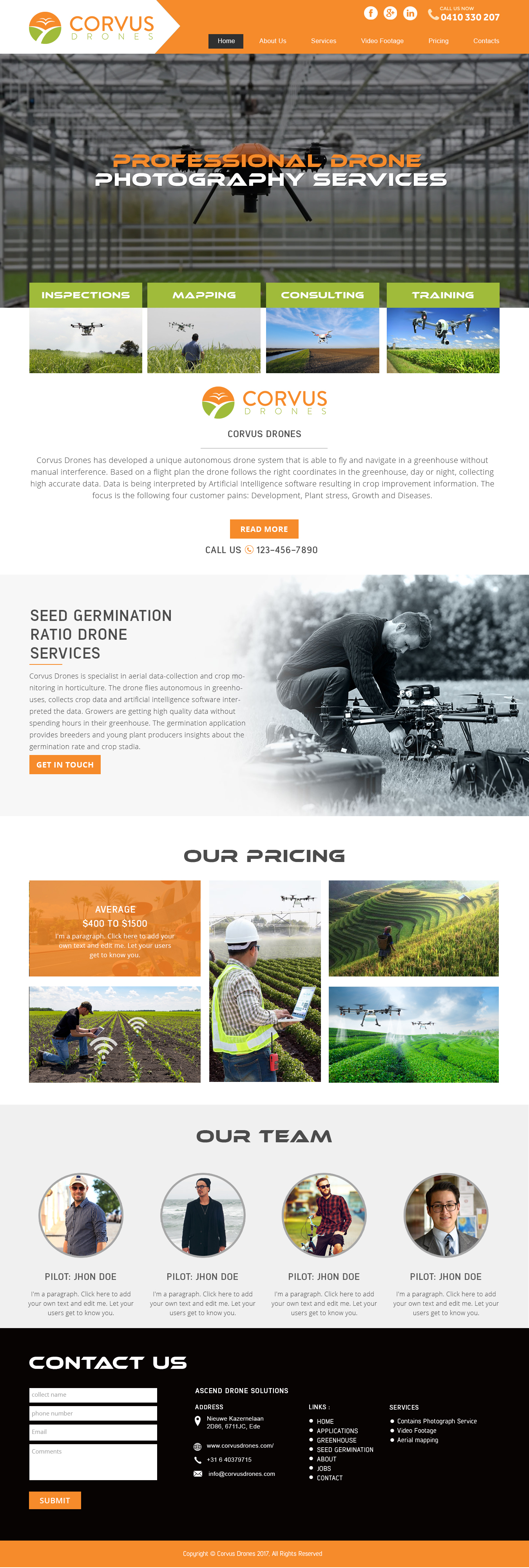 Web Design by Xclusive Designers for Corvus Drones BV | Design #24995424