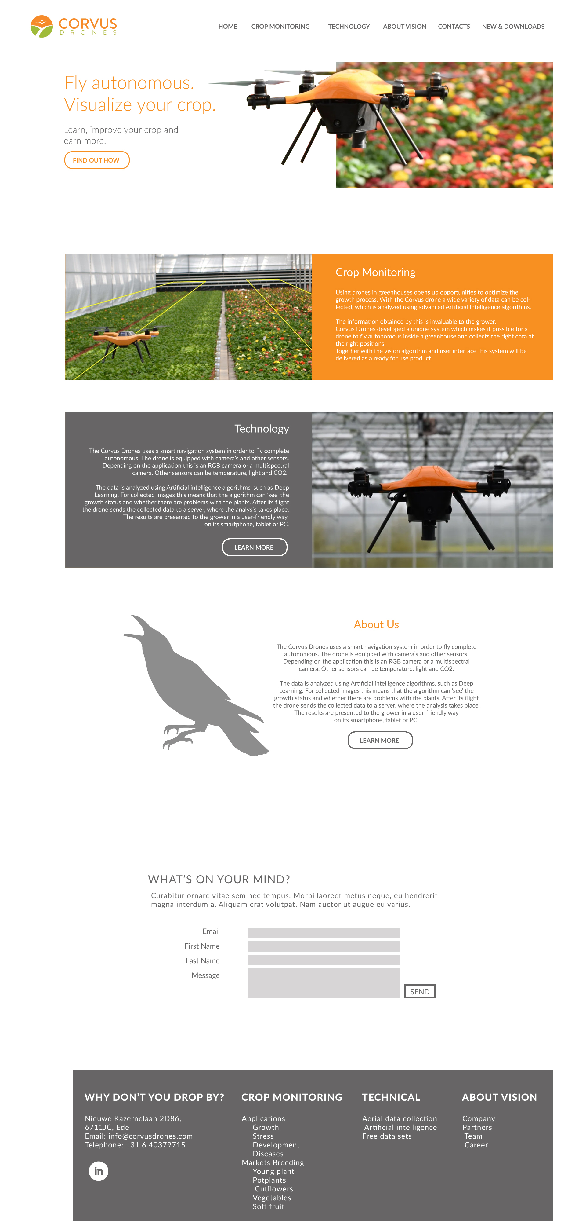 Web Design by Javelin Studio for Corvus Drones BV | Design #25003108